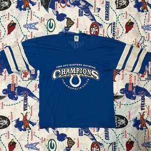 Vintage 1999 Logo 7 Indianapolis Colts Double Sided Peyton Manning RARE T Shirt